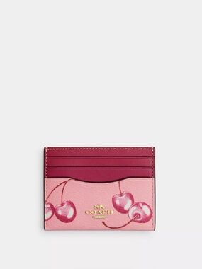 Coach Pink Cherry-Accent Card Holder